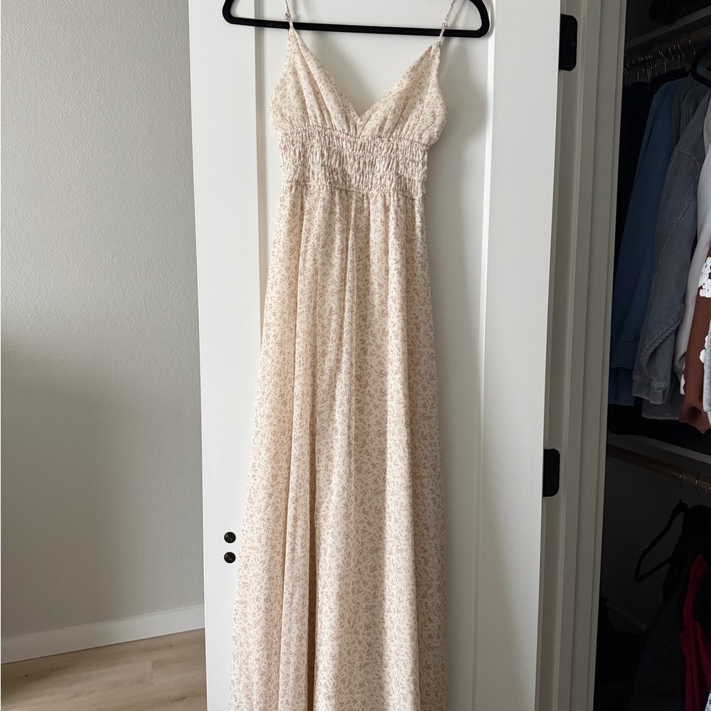 Altar'd State Cream and Brown Floral Dress